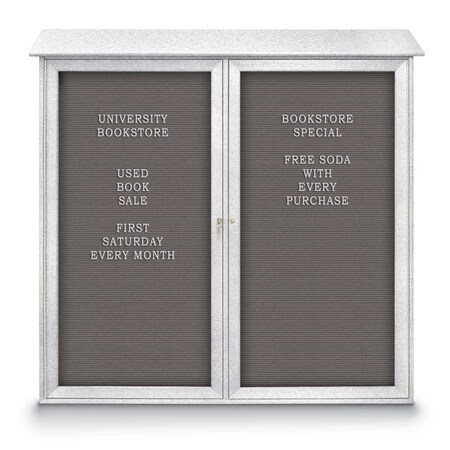 United Visual Products Indoor Enclosed Combo Board, 48"x36", Satin Frame/Blue & Apricot UVCB4836-BLUE-APRICOT